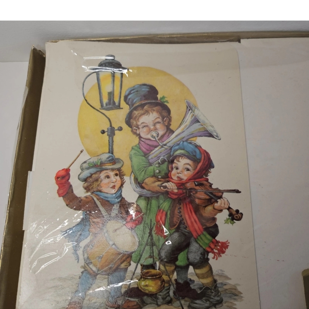 Vintage Hallmark Christmas cards Envelopes stationary pack of 25 music Playing